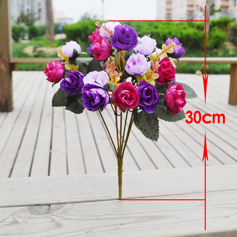 

10pcs Artificial Silk Rose Bouquet Home Wedding Background Wall Arch Party Decoration