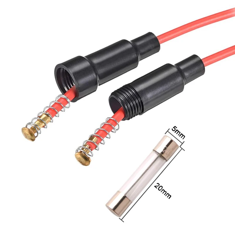 Professional 5 X 20mm AGC Glass Tube Fuse Holder Inline Screw Type Cap 10A Box with 16 AWG Wire for Fast-Blow F | Автомобили и