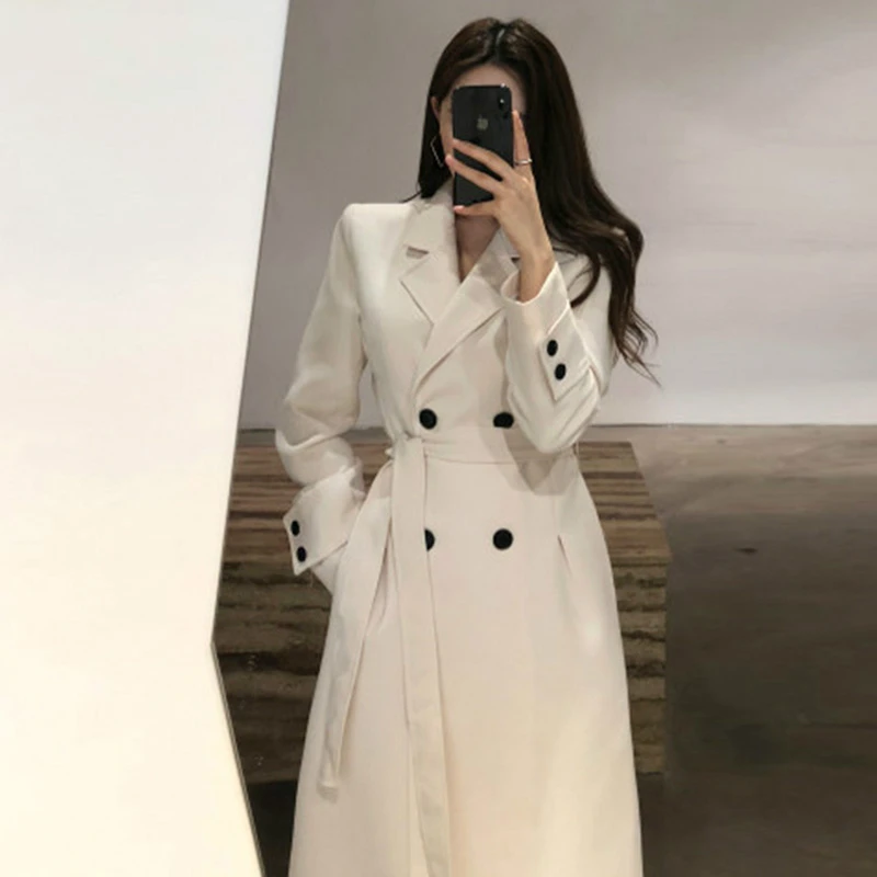 Женское двубортное пальто с отложным воротником зима 2019 | Женская одежда