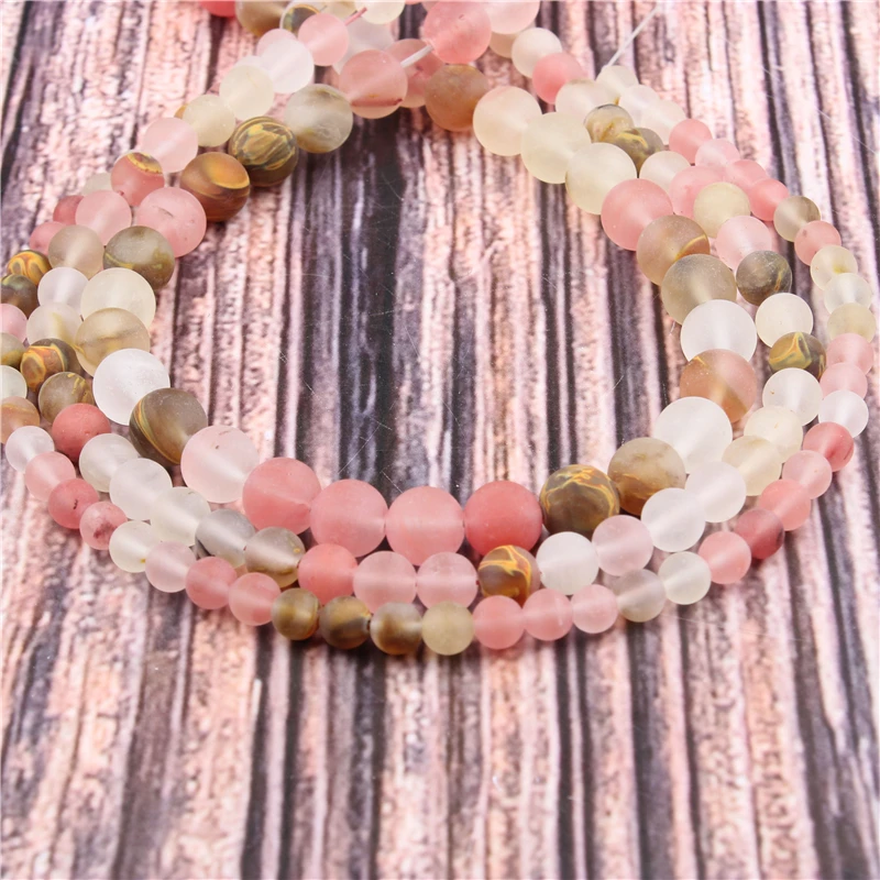 

HotSaleNaturalStoneFrosted Watermelon15.5"PickSize4/6/8/10/12mmfitDiyCharmsBeadsJewelryMakingAccessories