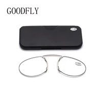 mini reading glasses men women nose clip reader blue light blocking portable wallet presbyopic eyeglasses with case eyewear 2022