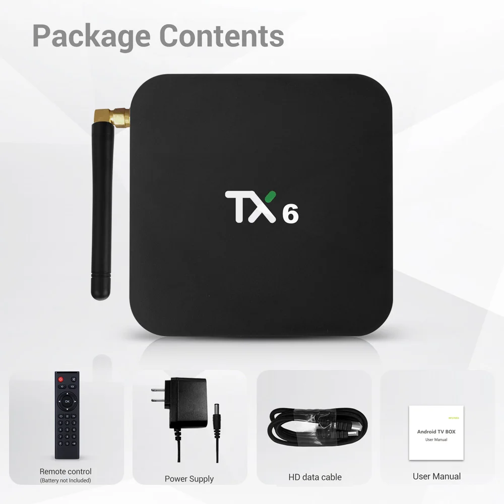 ТВ приставка TX6 Android 9 0 Allwinner H6 Smart TV 4K 4 Гб ОЗУ 64 ПЗУ 2 4G/Φ Wi Fi 100M BT4.1 DLNA HD