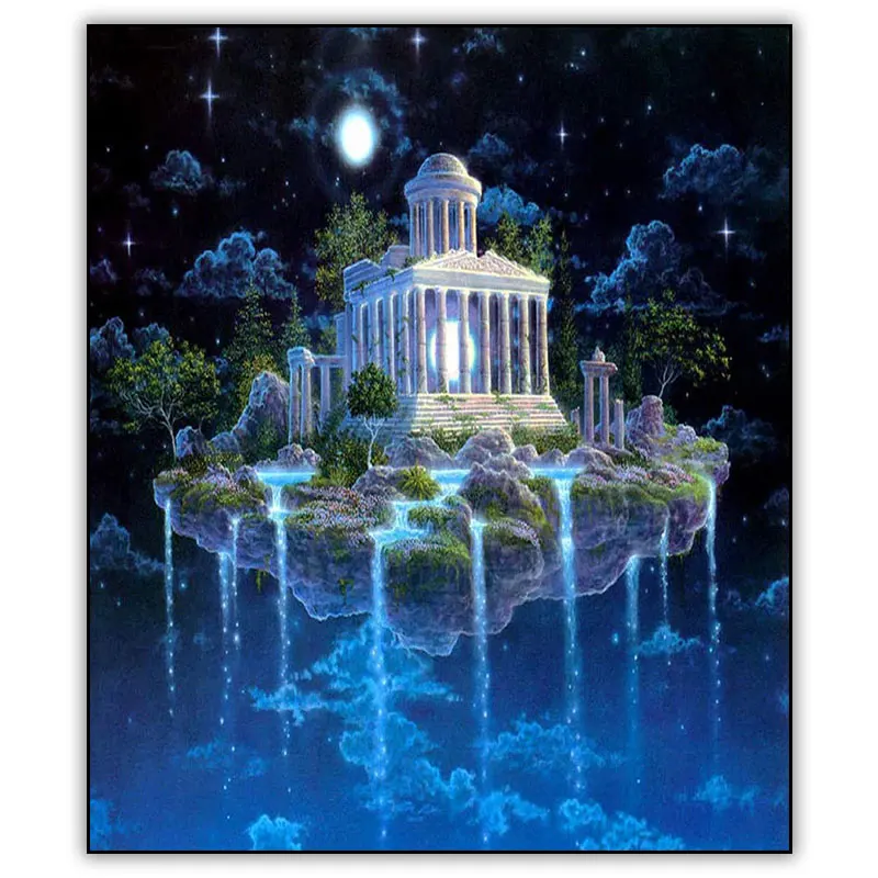 

Набор для алмазной живописи 5d «сделай сам», рисунок в стиле Фэнтези, мультяшный замок, полная выкладка, квадратная Алмазная мозаичная вышивка