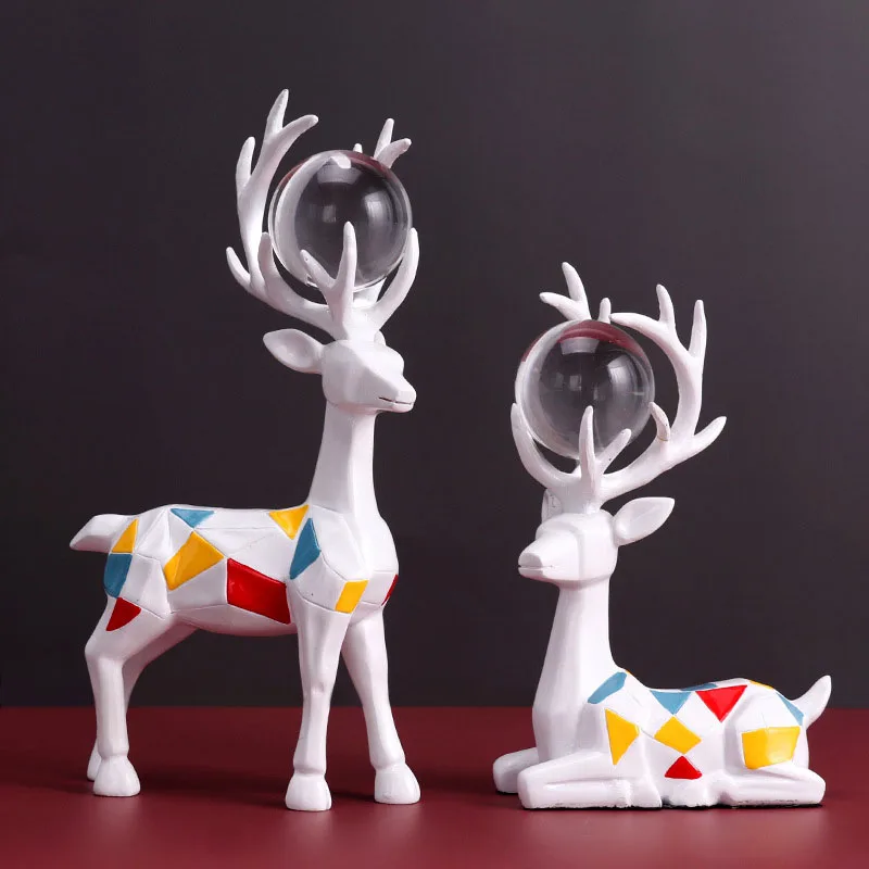 

Modern Minimalist Living Room TV Wine Cabinet Decoration Geometric Deer Statue Home Accessories Ornaments Creative Crafts Gifts