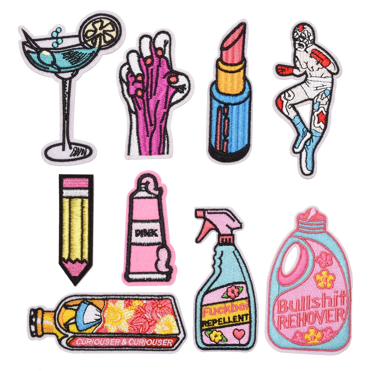 Карандаш аниме гладить на нашивки одежду наклейки бутылка Милая Вышивка Патчи