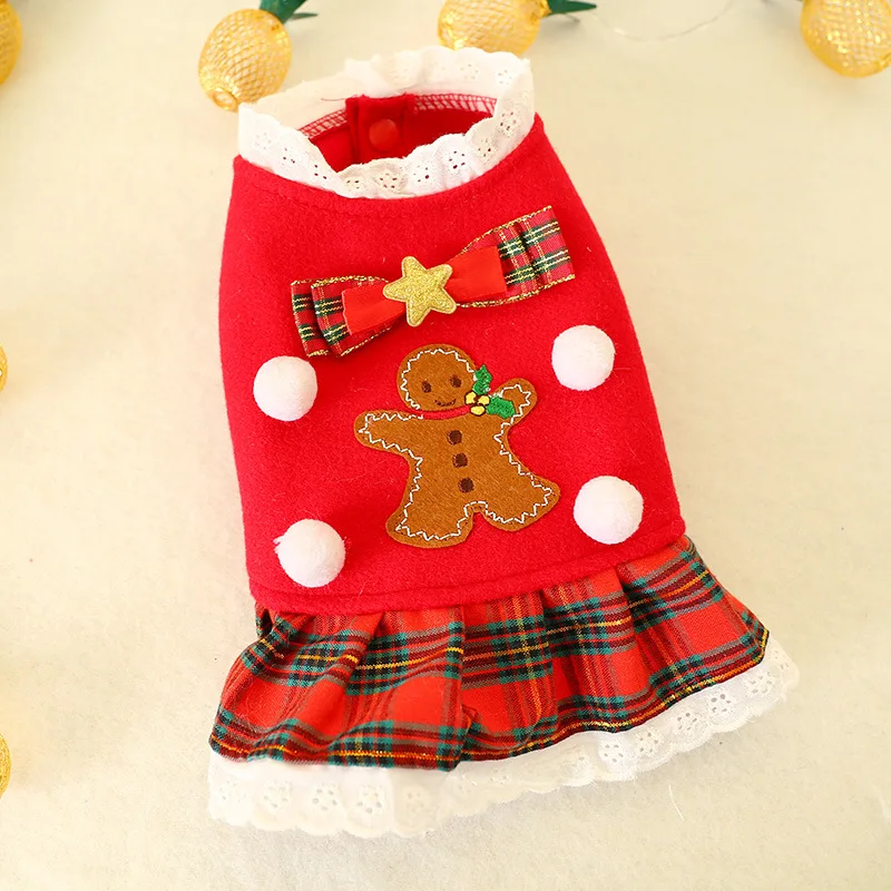 

Dog ClothesTeddy Dog Clothes New Winter Clothes Pet Supplies Cat Christmas Dress Spring and Autumn Dog Costumes for Small Dogs