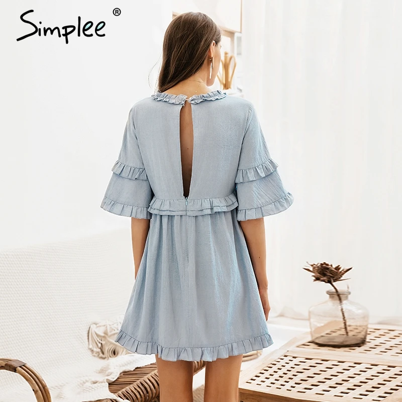 Женское летнее повседневное платье Simplee с коротким рукавом элегантное
