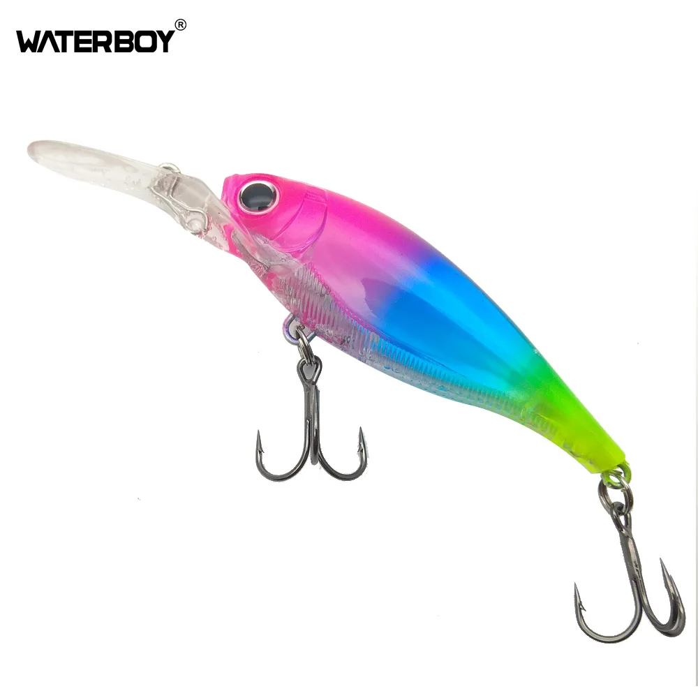 

7cm 8.5g Longbill Long Tongue 3D Crystal Minnow Fishing Lure Deep Wobbler Swimming Lifelike Colorful Artifical Bait