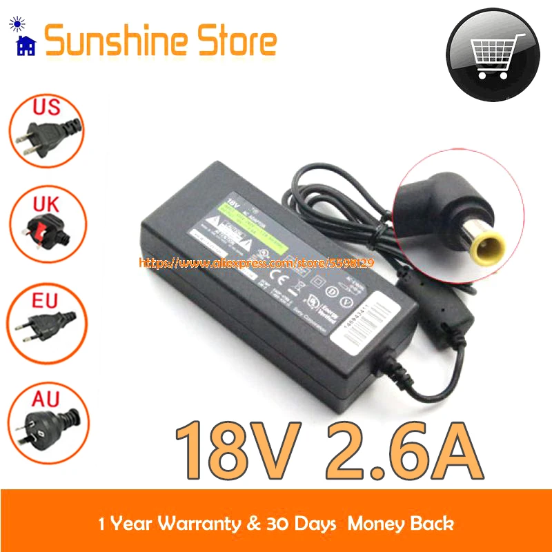 Оригинальный адаптер питания для Sony 18V 2.6A SA 32SE1 VW117XC W218JC W217JC Y118EC сабвуфера динамика