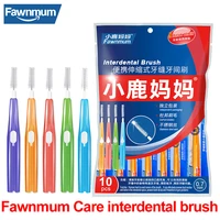 fawnmum 10pcsseti shaped interdental brush teeth cleaning tools single individual packaging orthodontic oral hygiene care
