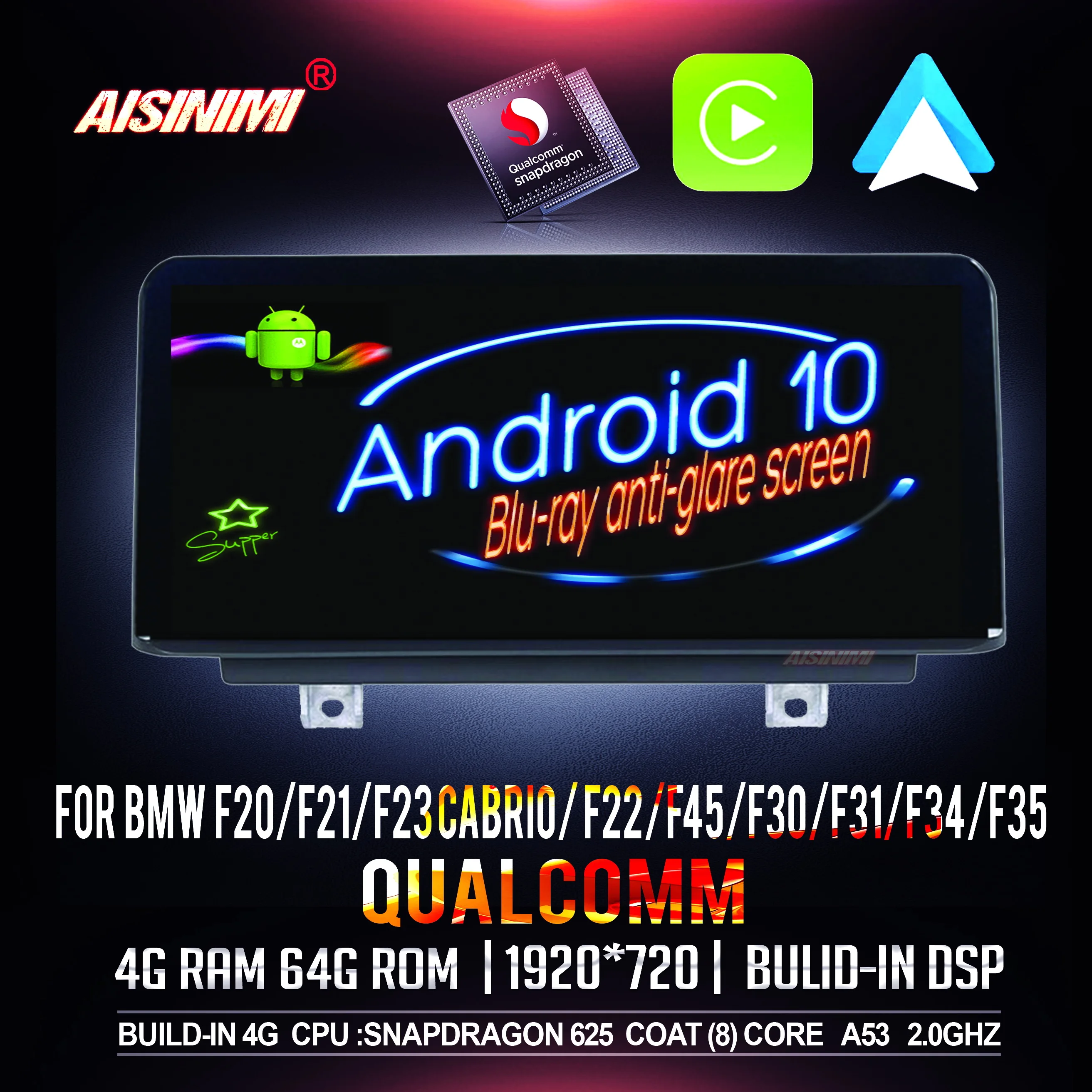 AISINIMI Android 10 автомобильный Dvd GPS плеер для BMW 1/2/3/4 серии F20 F21F23 Cabrio F30 F31 F34 F35 F22 F45 аудио