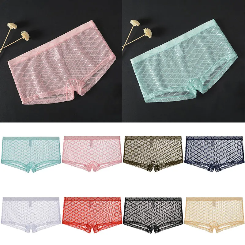 

Мужские сетчатые Прозрачные Боксеры, трусы с заниженной талией, тонкие сексуальные дышащие трусы, нейлоновые прозрачные трусы, однотонные ...
