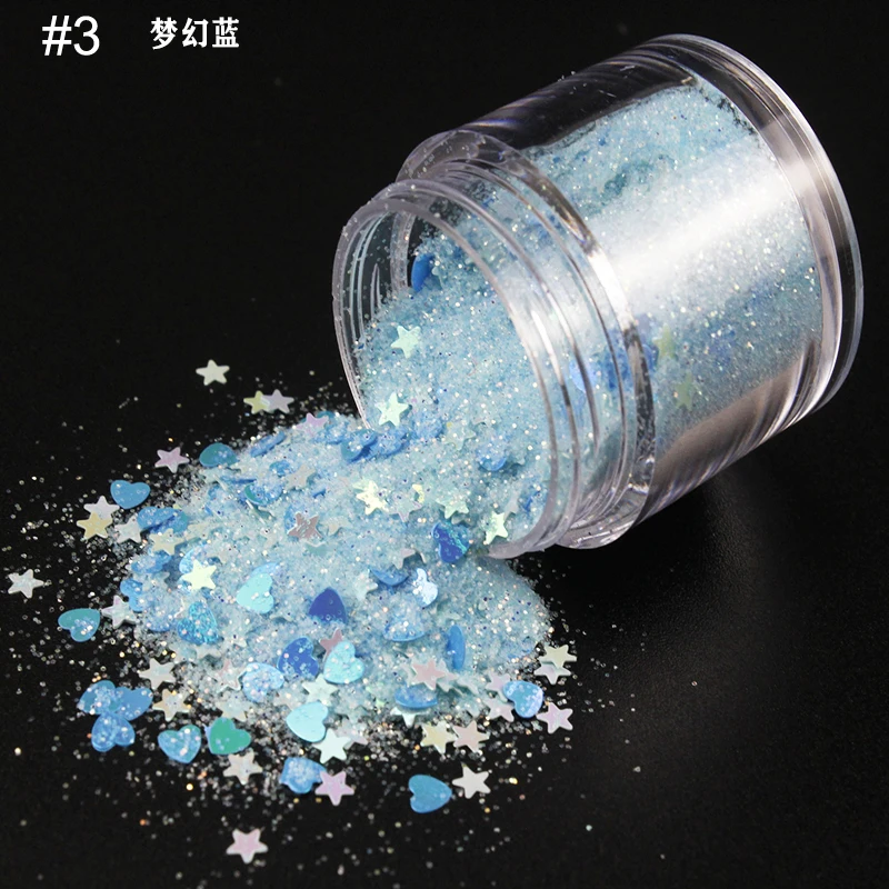 

10ml/Jar Holo Effect Nail Glitter Powder For UV Gel Polish Mixed Size 0.2-5mm Fine Glitter Sparkles Acrylic Nail Art Glitter 7