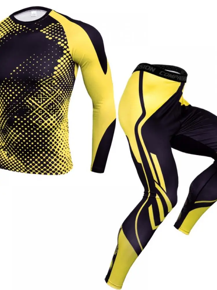

Men'S New Outdoor Quick-Drying Casual Running Training Suit Tight-Fitting Sportswear Fitness Stretch Sports Suit