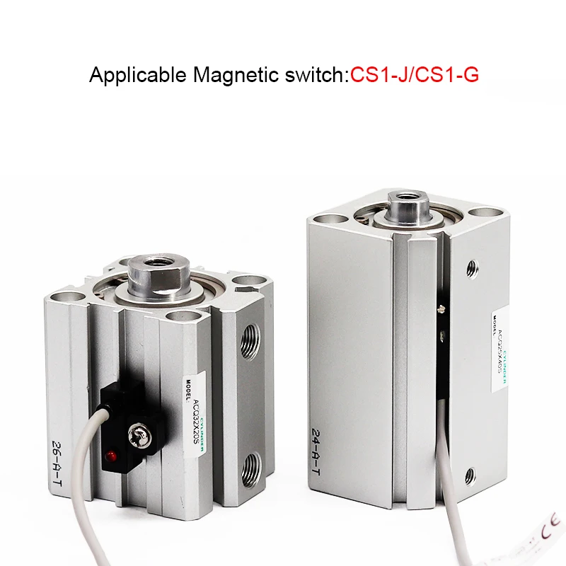 

China ACQ12 Bore 12mm Stroke 5-50mm Piston Compact Pneumatic Air Double Acting Cylinders