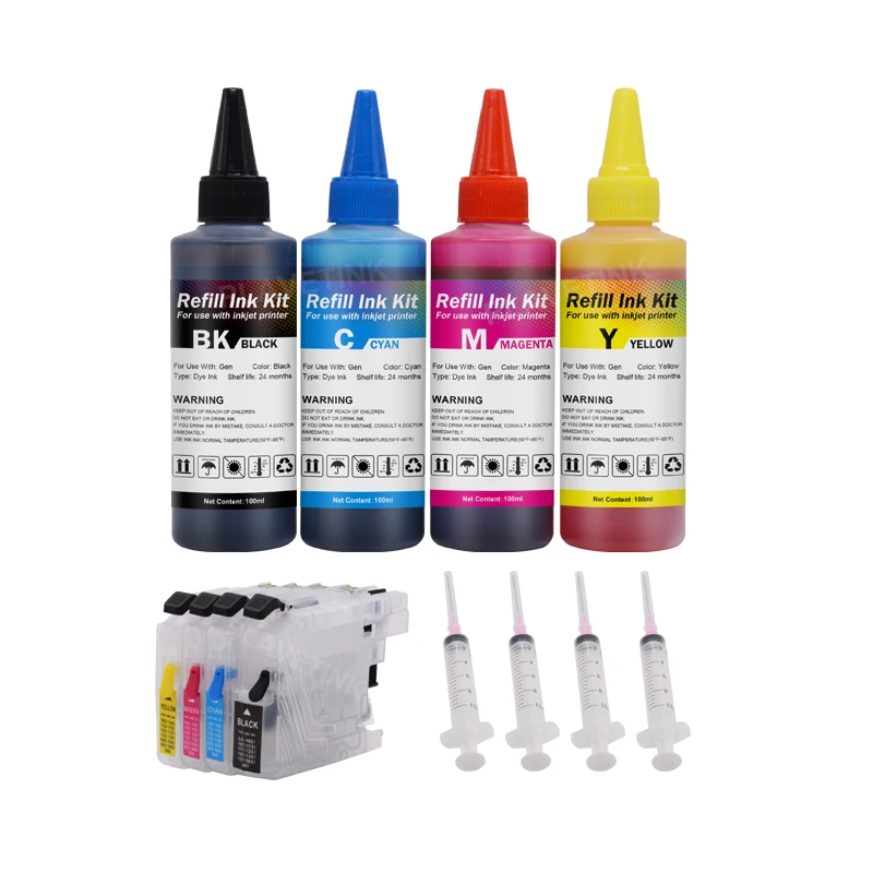 Чернила для принтера Plavetink 400 мл + LC221 LC223 LC225 LC227 LC229 чернильный картридж Brother LC 223 XL