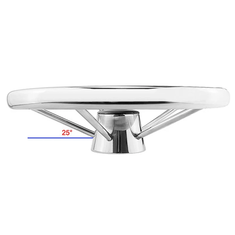 

13-1/2inch 342mm Steering Wheel Stainless Steel 316 Marine Grade 5 Spokes 25 Degree Boat Yacht Hardware