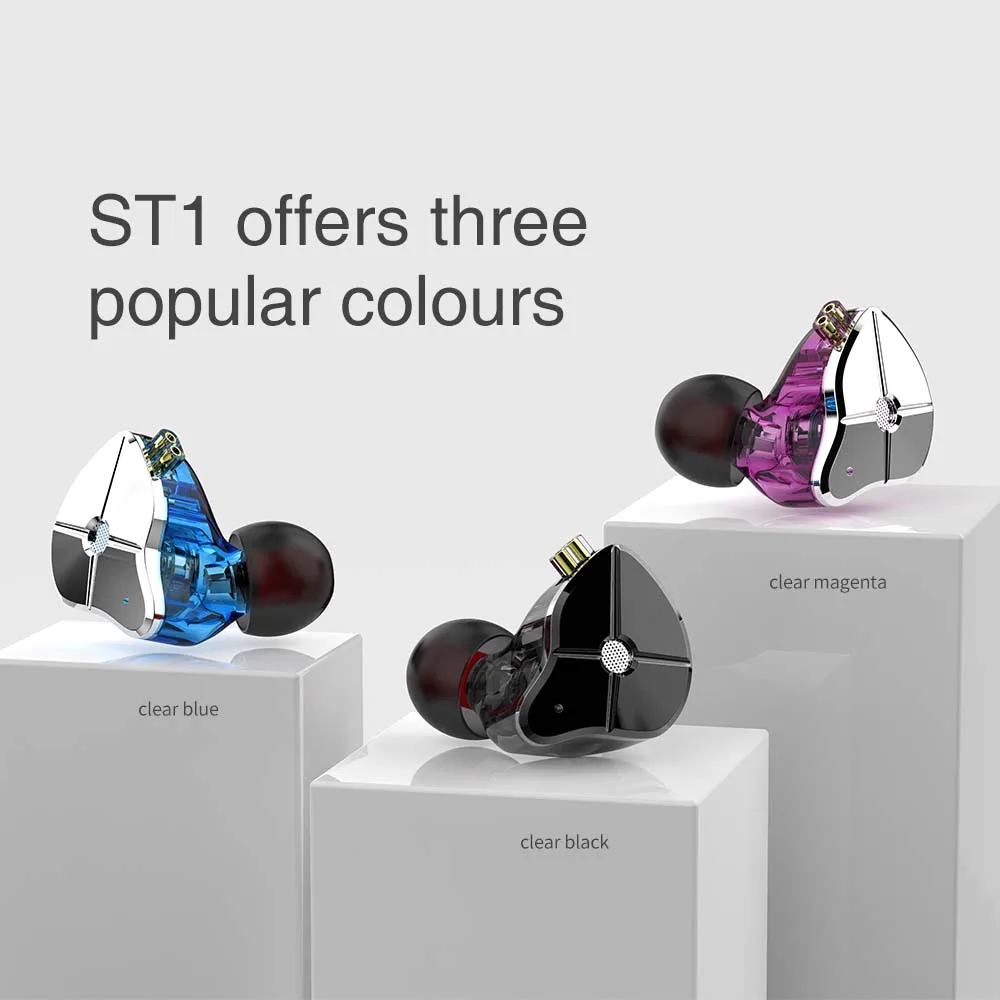 Гибридные металлические наушники вкладыши ST1 1BA + 1DD IEM Hi Fi DJ монитор спортивные для