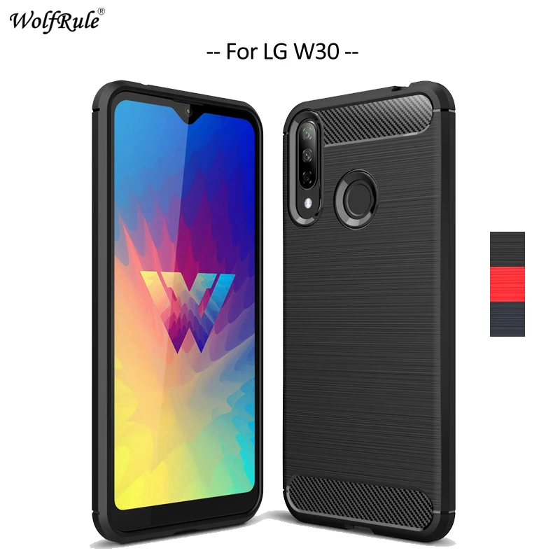 Чехол для телефона из углеродного волокна LG W30 мягкий чехол ТПУ прочная задняя