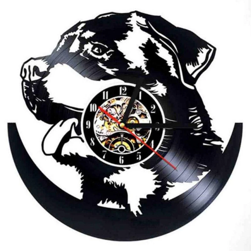 Виниловая запись настенные часы современный дизайн I Love Dog животные виниловые