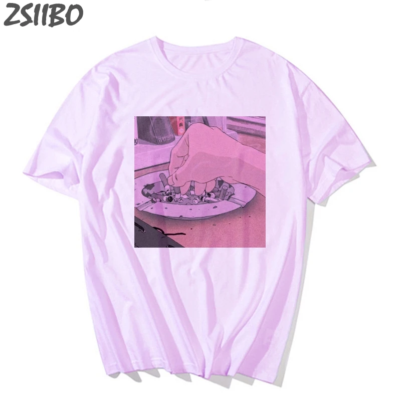 Мужская футболка с принтом Vaporwave Повседневная коротким рукавом Япония 2019 | одежда