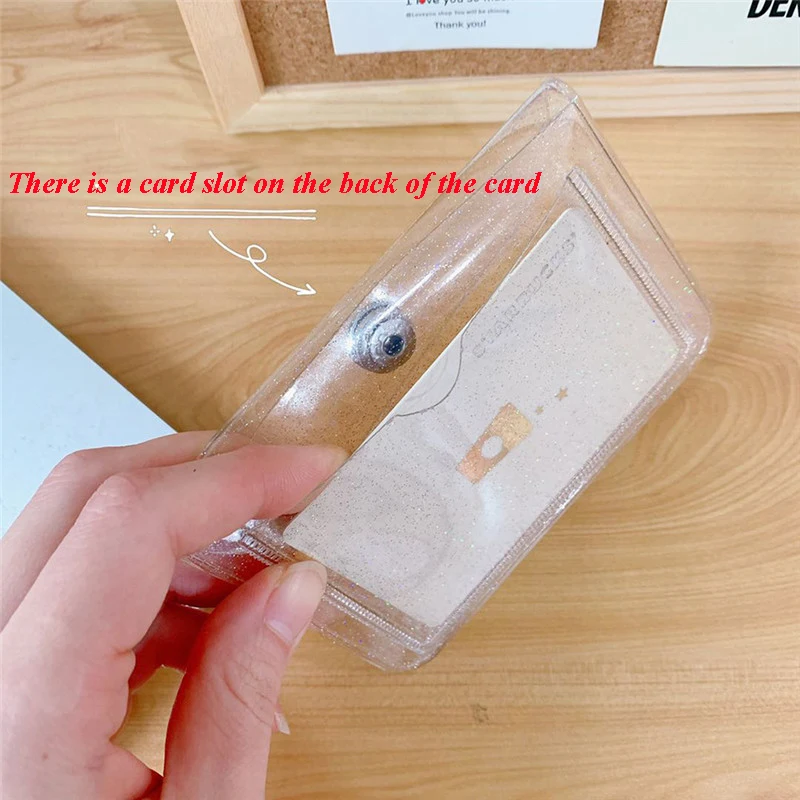 

Fashion Transparent Waterproof PVC Women Card Case Business Card Holder Men Credit Card Bag ID Card Mini Wallet Girls Coin Purse