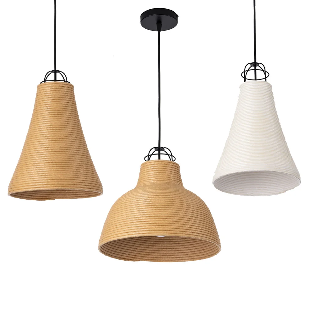 Современный светодиодный подвесной светильник для помещений s E27 соломенная