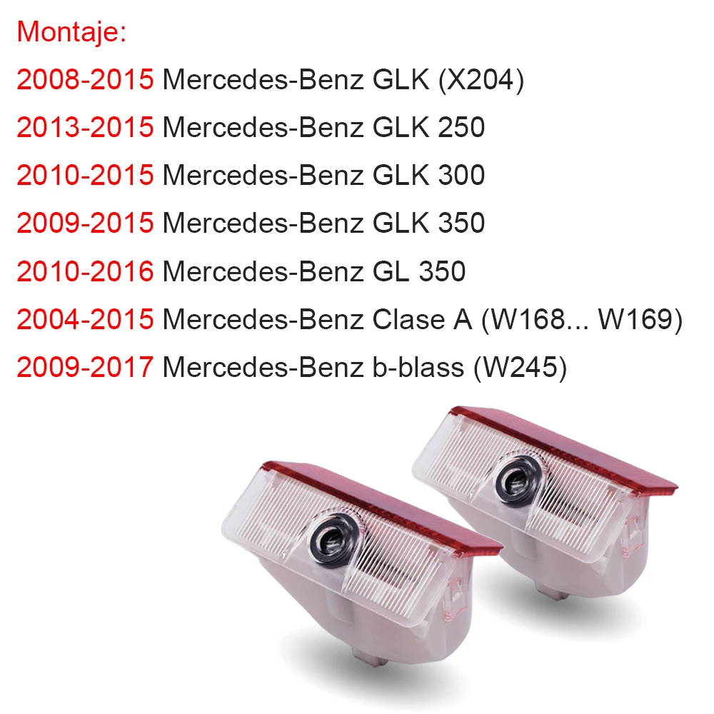 2X авто дверь логотип проектор светильник для Mercedes Benz GLK 350 4matic A B класс X204 W169 W168 W245