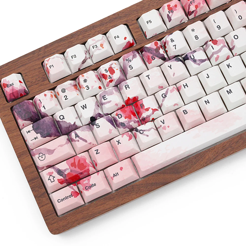 PBT Cherry Blossom Key cap Profil для 60 87 104 108 клавишей механическая клавиатура Cherry G80 настраиваемая 68 клавишная крышка