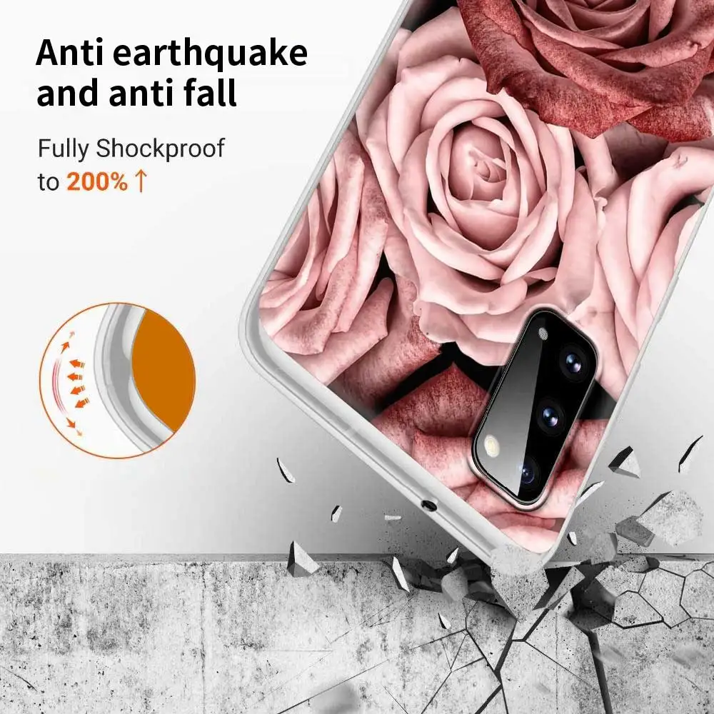 Fashion Phone Case for Samsung Galaxy S20 FE S21 S9 S10 Plus Note 20 Ultra 10 Lite 9 Soft Mobile Cover Fashion Flower Leaf