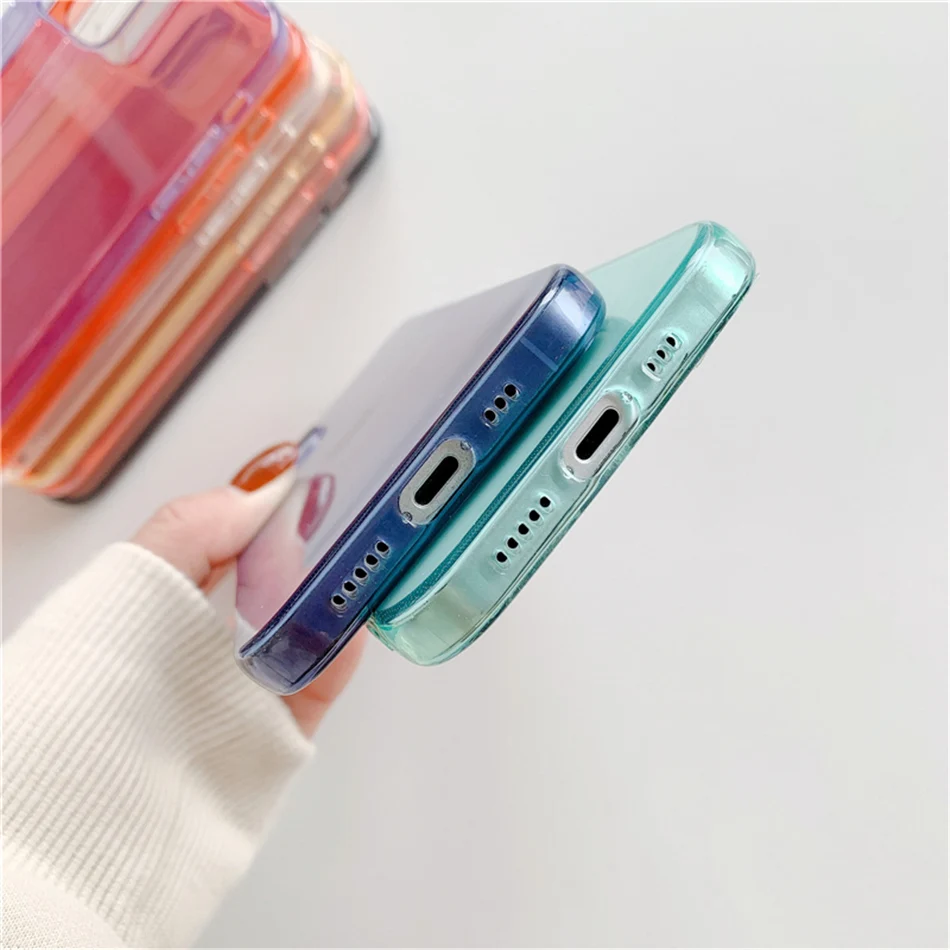 Прозрачный чехол для iPhone 13 11 12 Mini Pro X XR XS Max 7 8 6S Plus SE 2020 простой мягкий силиконовый
