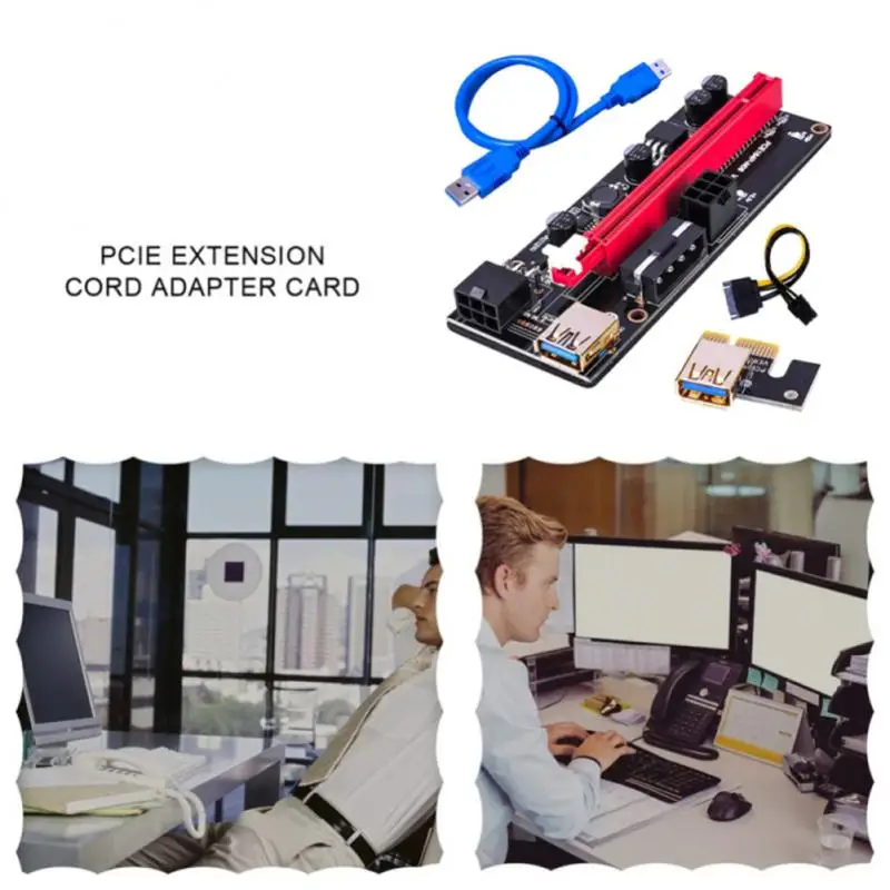 Usb 3.0 Pci-E Райзер Ver 009S Экспресс 1X 4X 8X 16X адаптер карта Sata 15Pin к 6 Pin кабель питания