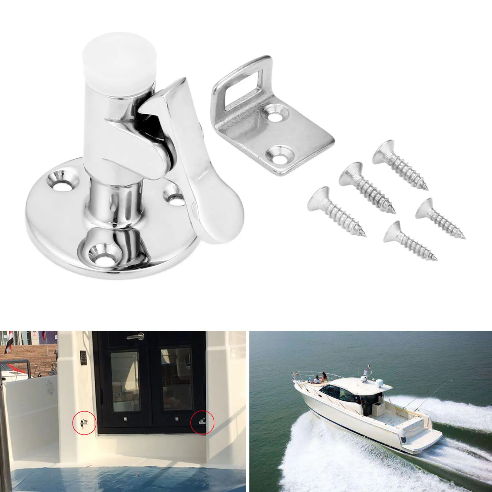 

Marine 316 Stainless Steel Boat Door Clip Holder Door Stop Holder Door Retainer Catch Kit Yacht Hardware Rowing Boat Accessories