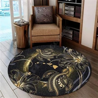 hawail gold galaxy round carpet 3d printed non slip mat dining living room soft bedroom carpet