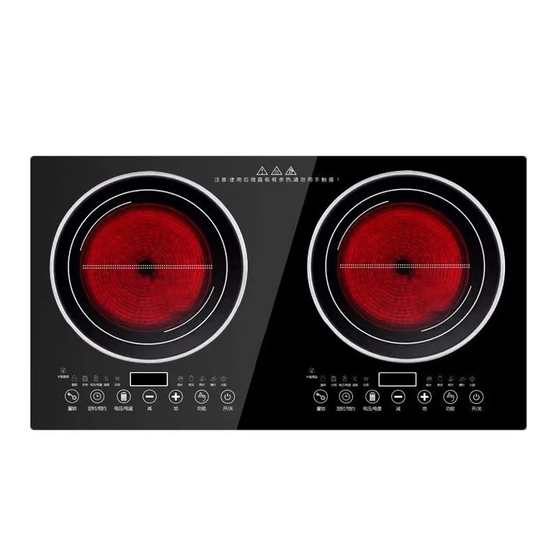 Double-Stove Induction Cooker Household Embedded Panel Cooktop Stove  And Ceramic Stove Embedded Dual-Use Independent Control