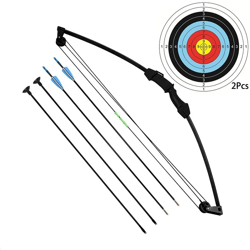 

Outdoor Suction Cup Arrow Children Bow And Arrow Set Pulley Bow And Arrow Archery Equipment Fiber Suction Cup Arrow Target Paper