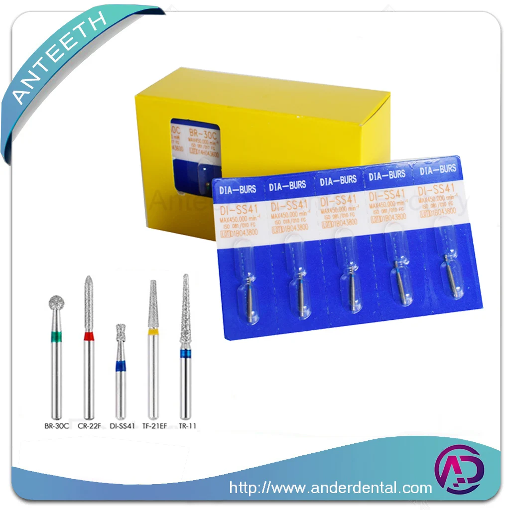 Стоматологические алмазные буры 100 шт./2 коробки Средний FG 1 6 мм полировочное