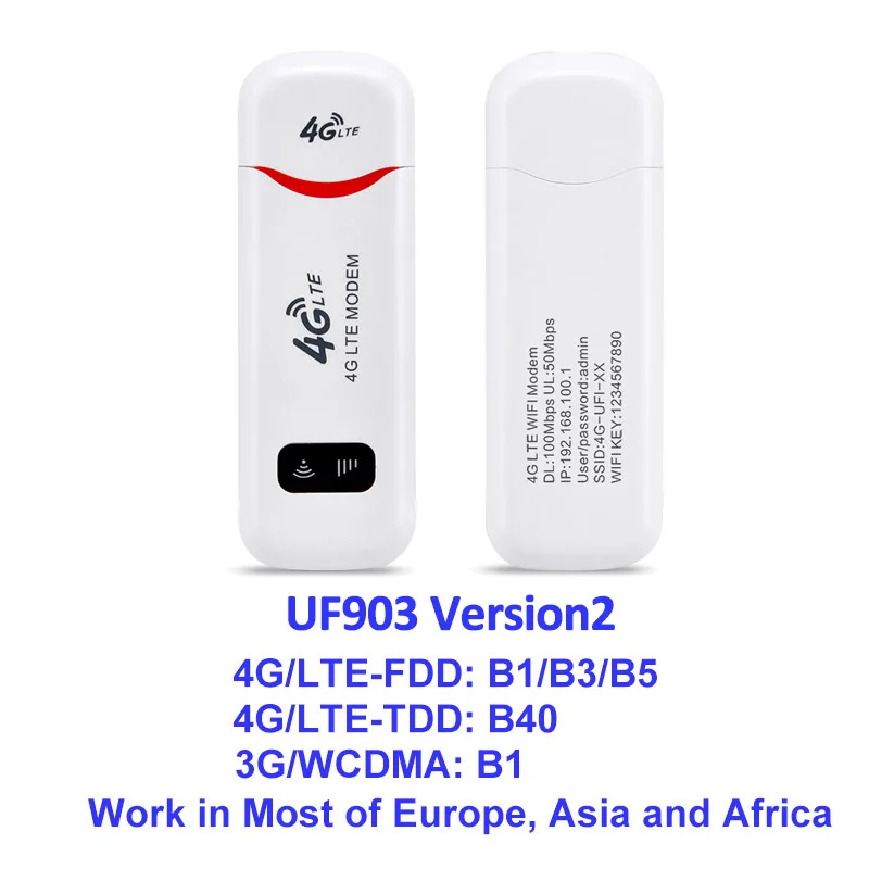 TIANJIE 4G WiFi lte-модем USB беспроводная точка доступа sim-ключ для Windows Mac OS - Цвет: UF903-2