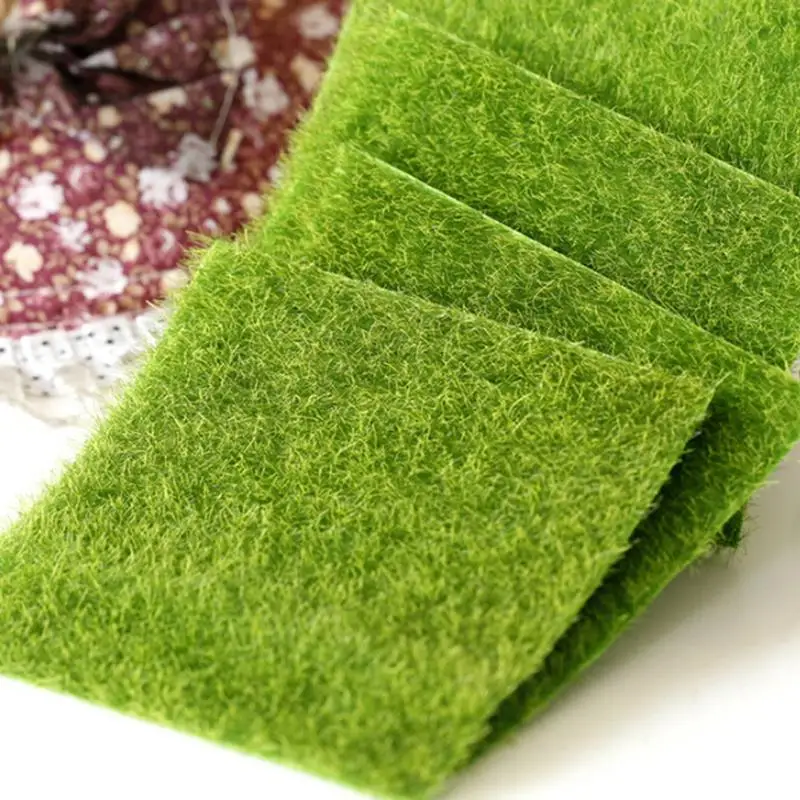 

1PCS Mini Fairy Garden Simulation Plants Artificial Fake Moss Lawn Turf Green Grass Micro Landscape Decoration 15x15cm