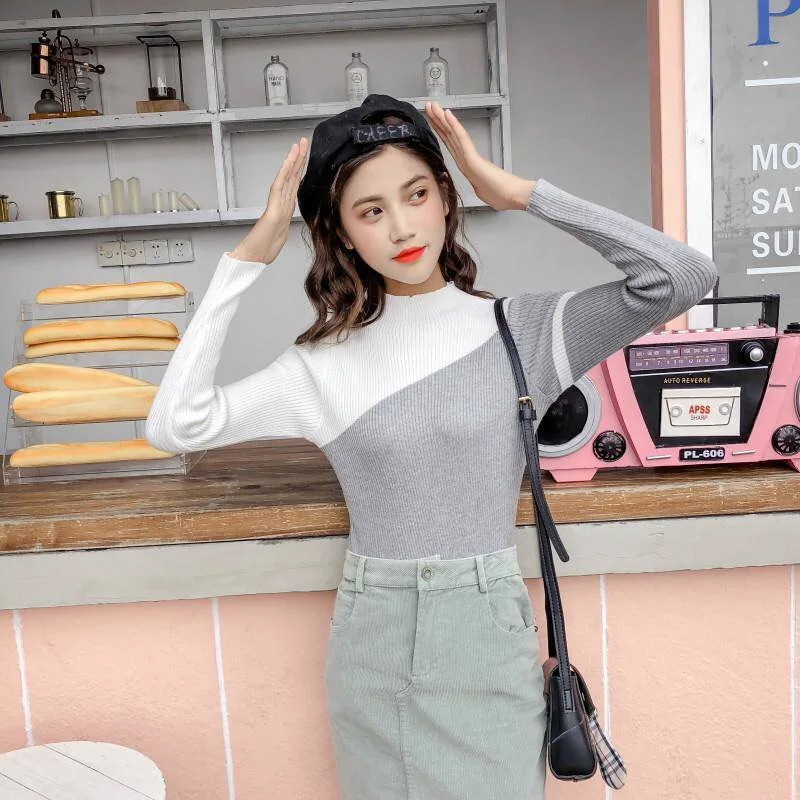 Женский Повседневный свитер Sllsky с V-образным вырезом сезон весна-осень 2019 Базовая