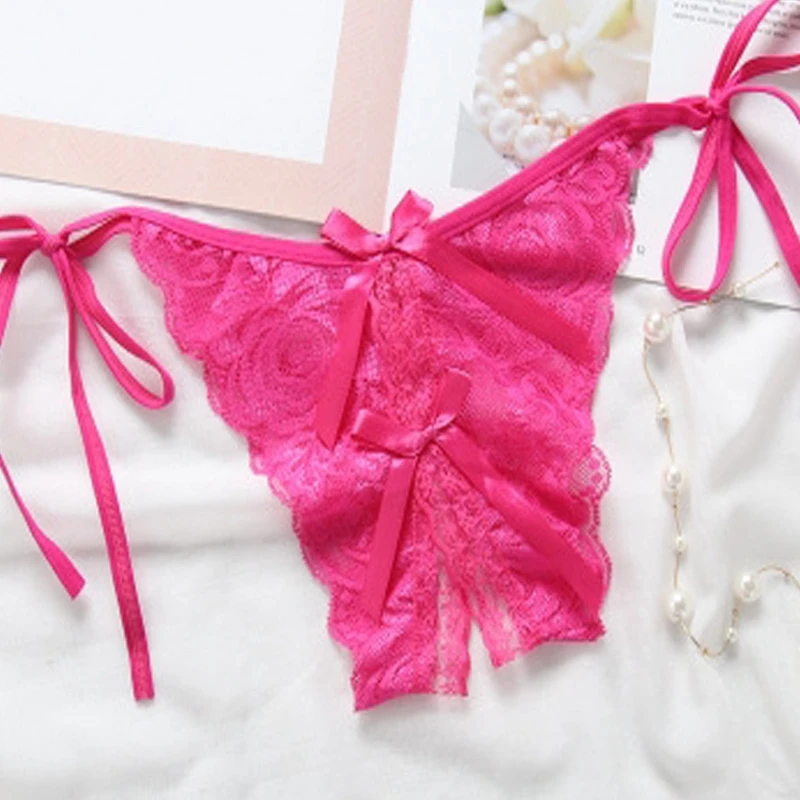 Сексуальные женские стринги с открытой пилкой кружевное нижнее белье для женщин
