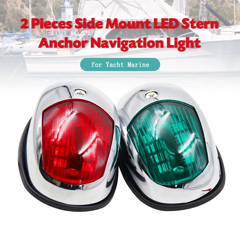 2pcs Green and Red Boat Bow Navigation Light Stern Lights Side Lamp for Marine Yacht Kayak | Автомобили и мотоциклы