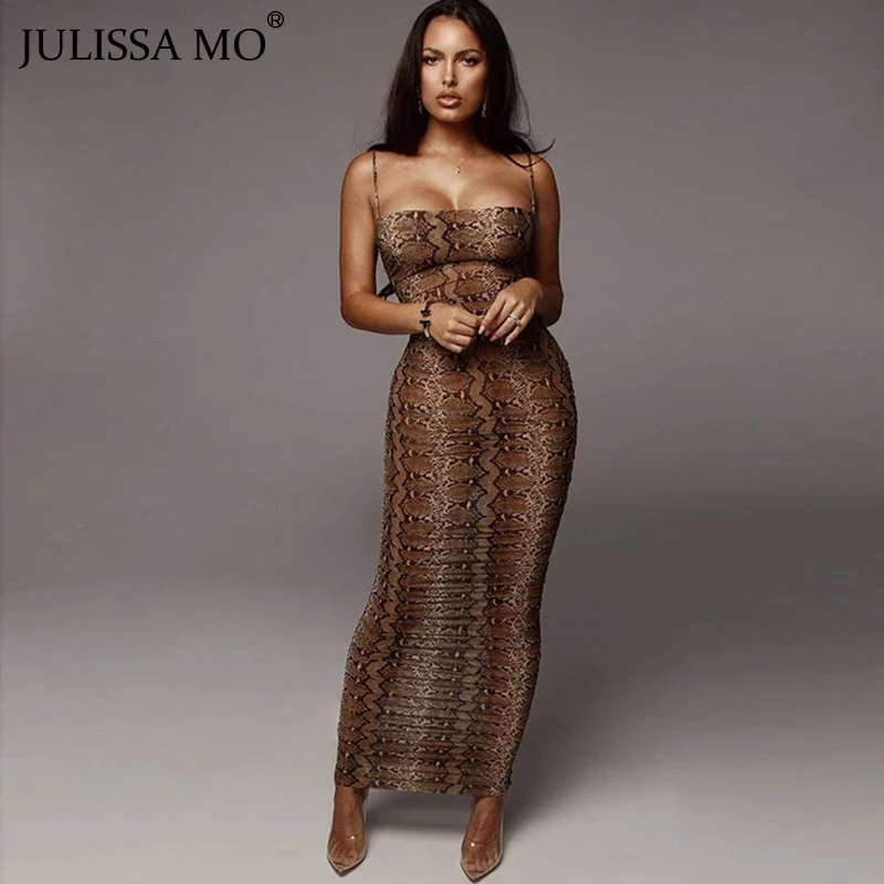 Женское платье с леопардовым принтом JULISSA MO без бретелек и рукавов летнее