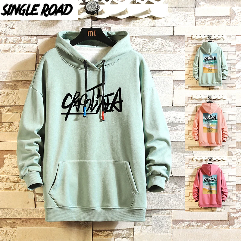 

Single Road Mens Hoodies Men 2021 Graphic Sweatshirt Japanese Streewear Harajuku Hip Hop Fashion Casual Oversized Hoodie Men