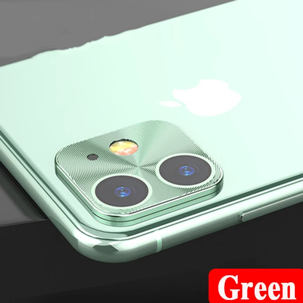 Защита для объектива камеры кольцо на iPhone 11 Pro закаленное стекло для iPhone 11Pro MAX телефон металлический сплав Телефон задняя защита - Цвет: Green