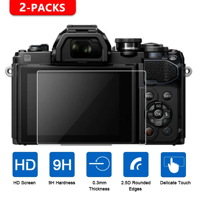 2 шт. для Olympus E-M1 E-M5 E-M10 Mark II III E-PL9 E-PL8 E-PL7 E-P5 E-PL10 PEN-F TG-5 защита экрана закаленное