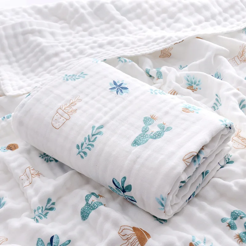 110*110 муслиновое хлопковое детское одеяло Спальный мешок мягкие одеяла для новорожденных 6 слоев марля для ванны пеленки для младенца накидк...