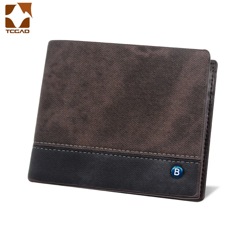 Кошелек мужской тройного сложения короткие кожаные кошельки кошелек с кармашком