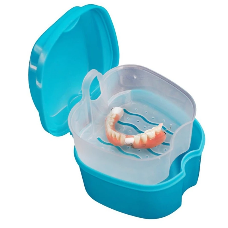 

Denture Bath Box Case Makeup Organizer Dental False Teeth Storage Box With Hanging Net Container Organizer Hot