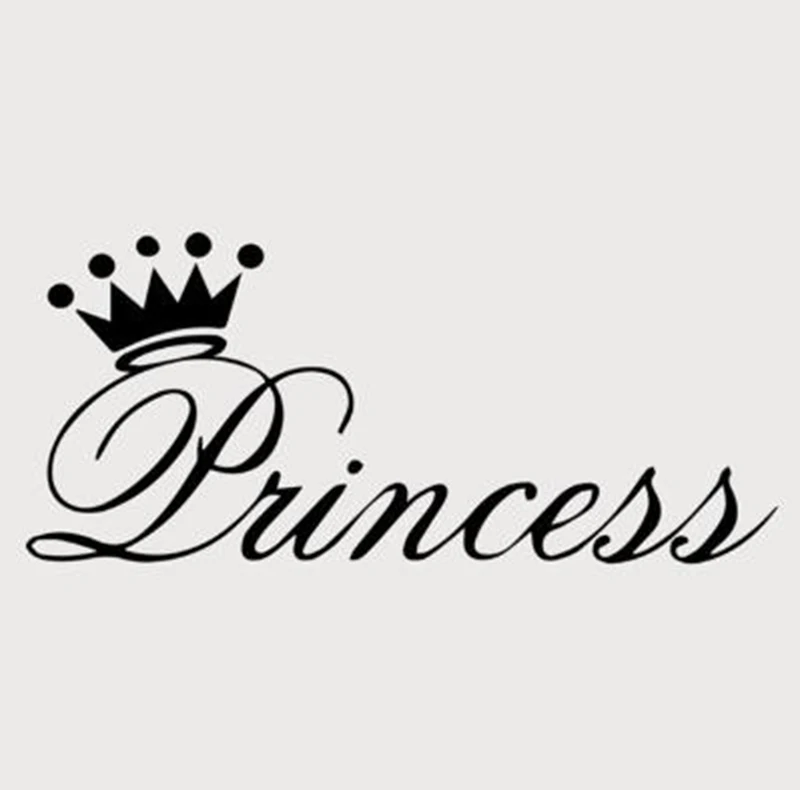 Черно-белая Автомобильная наклейка красивая принцесса Корона Наклейка на